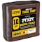 Core Tarps Heavy Duty Tarp, 24 ft L x 0.5 mm H x 24 ft W, 10 Mil, Brown/Black, Polyethylene CT-602-24X24 - alternate 1